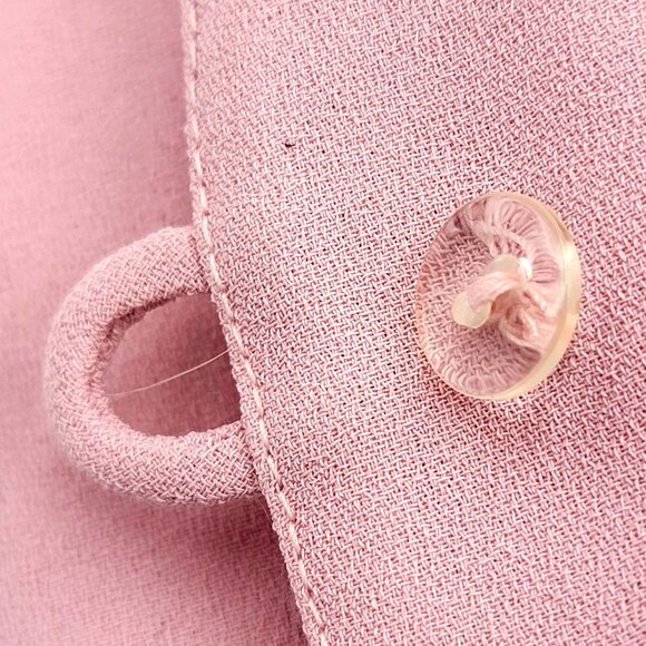 VTG 90S Y2K Pretty Woman Light Pink Button-Front Short Sleeve Midi Dress - Picture 9 of 16